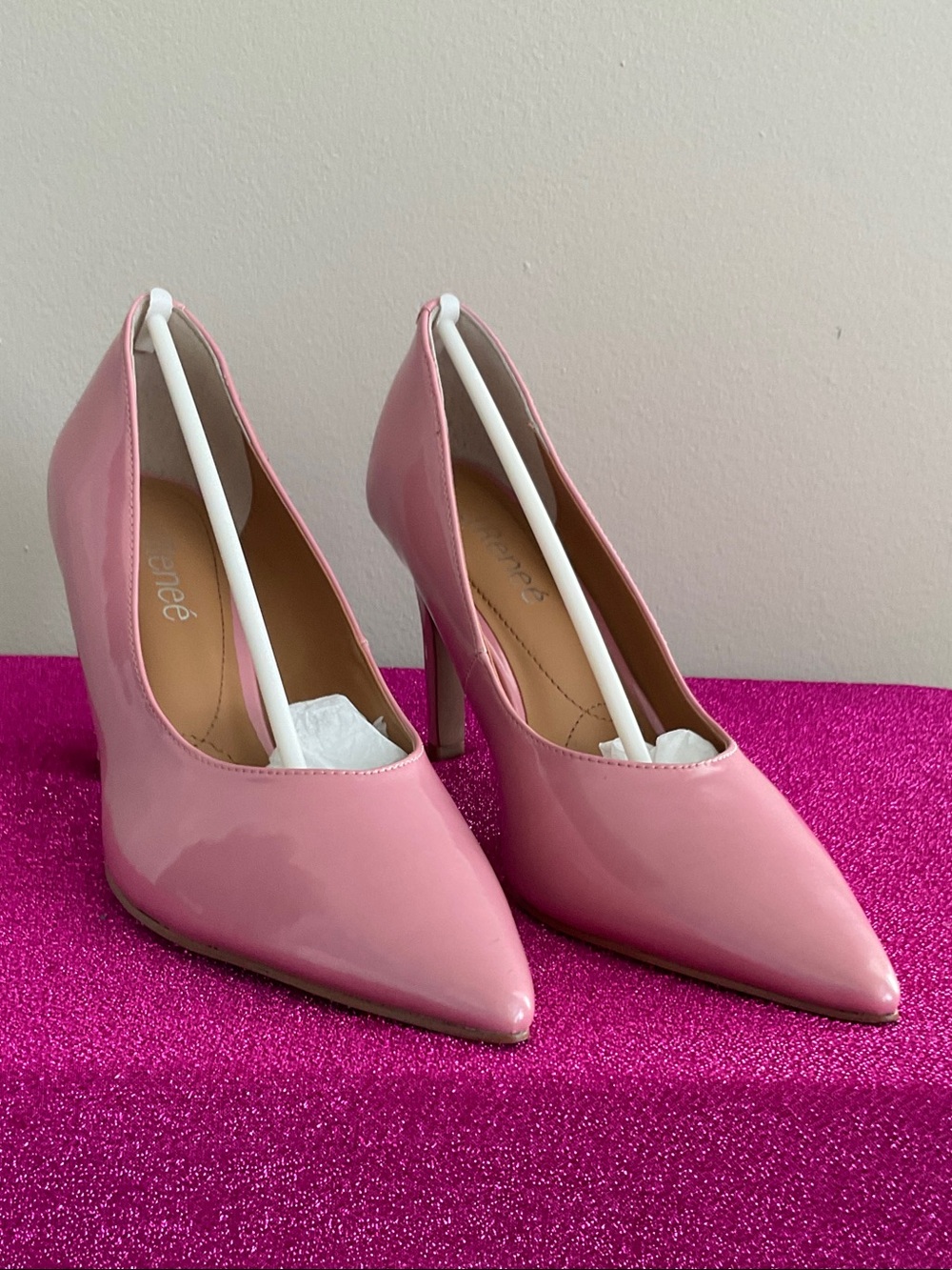J.Renee Pink Patent Pointed-Toe High Heels